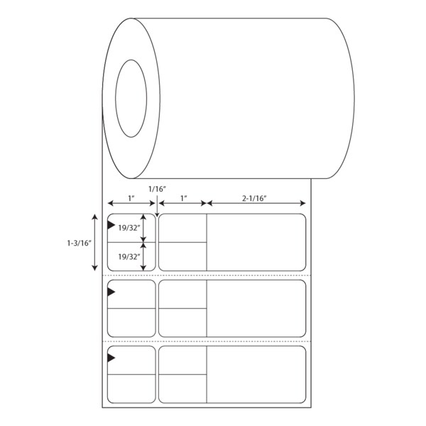 Misys/Sunquest-Multi Set Label- Knife-Cut -BD Notch 1 3 x 4 3, PK4